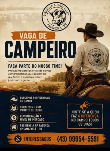 Vaga para vaqueiro