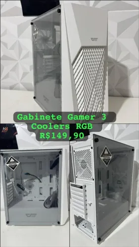 Gabinete Gamer Aigo + 3 Coolers RGB White