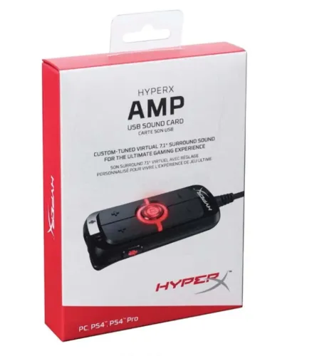 Placa de Som HyperX Amp USB Virtual 7.1 Surround Sound
