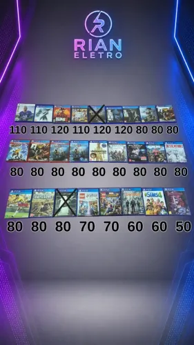 Jogos Originais para PS4 e PS5 a partir de R$ 50 | Qualidade e Procedência Rian Eletro