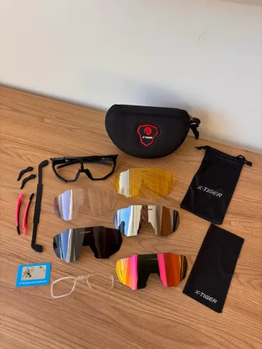 Óculos de sol esportivos X-TIGER polarizados com 5 lentes para ciclismo