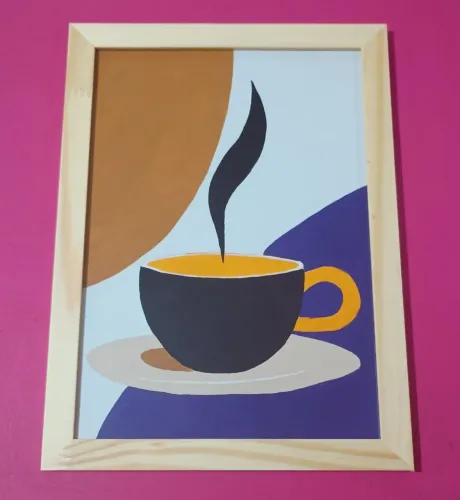 Kit 2 Quadros Decorativos Cantinho Do Café Com Moldura - Artes Autorais