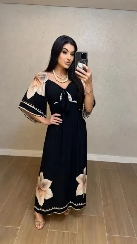 Vestido viscolinho com bojo veste 38 ao 44 estampado
