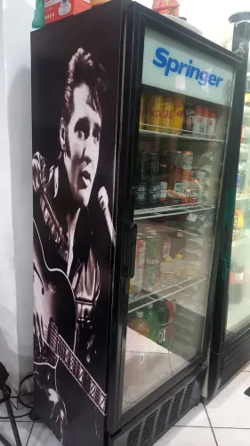 Frezeer vertical tema do adesivo Elvis Presley
