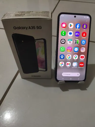 Samsung A35 5G, 256 GB, NFC, seminovo, sem marcas de uso .