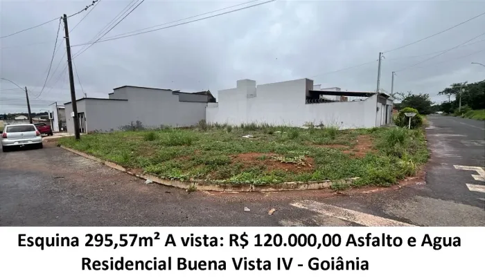 Leia a descrição: Esquina 295,57m² (Asfalto, Agua) Residencial Buena Vista IV