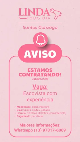 Contrata-se Escovista com experiência