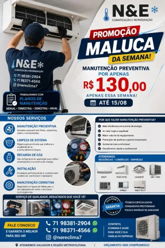 Manutenção preventiva e corretiva ,hingienização.