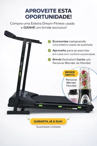 Esteira Elétrica Ergométrica Dream Fitness + Mixer de Brinde