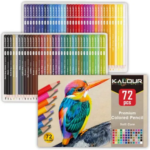 Kalour Kit com 72 Lápis De Cor Profissionais Soft Core Premium Colorido Núcleo Macio