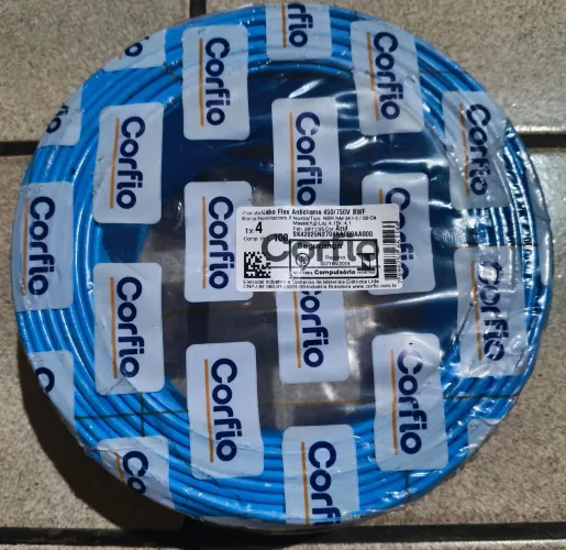 Rolo de 100 metros de fio 4mm azul