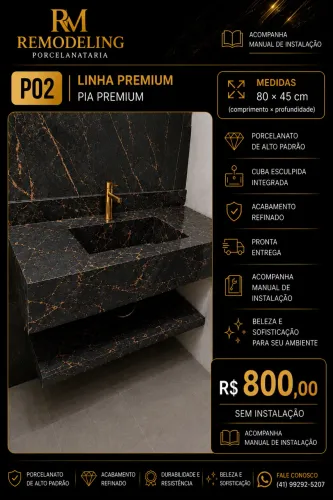 Pias Esculpidas em Porcelanato | REMODELING Porcelanataria