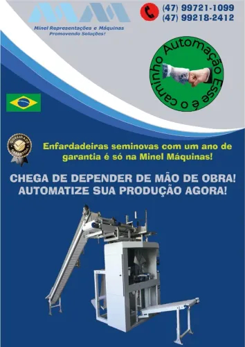 ENFARDADEIRAS AUTOMÁTICAS PARA CEREAIS, AÇÚCAR ENTRE OUTROS.
