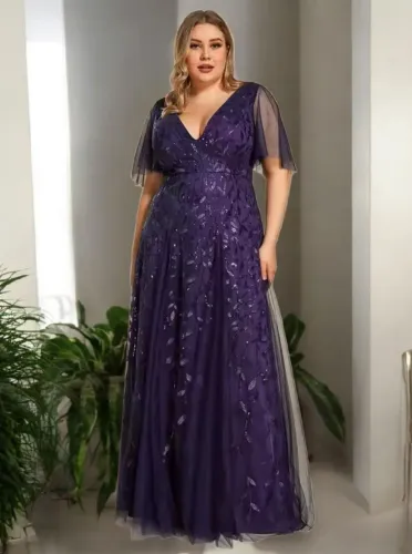 Vestido De Festa Roxo Plus Size