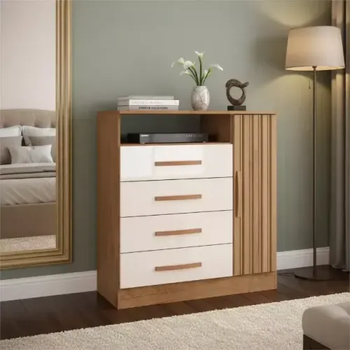 Cômoda com gavetas e sapateira Atualle Delta -Guilherme Eletro