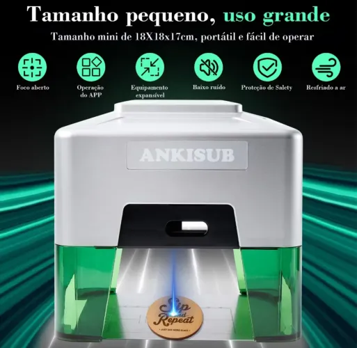 Máquina De Gravação A Laser Portátil Ankisub L3c 3w 24w