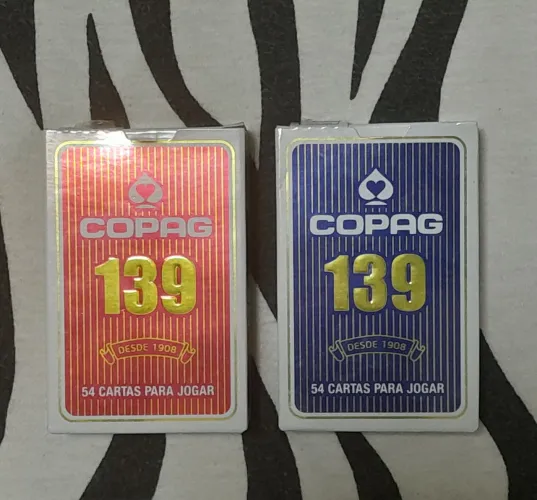 Baralho de cartas Copag 139 vermelha e azul