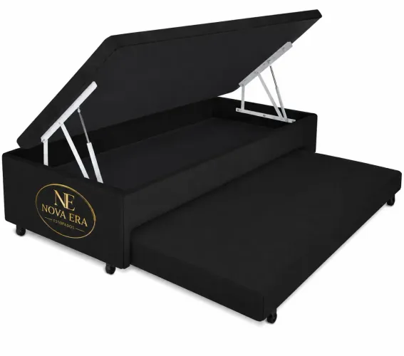 Cama Box baú solteiro auxiliar