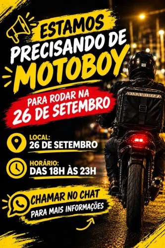 VAGA PARA MOTOBOY ? 26 DE SETEMBRO