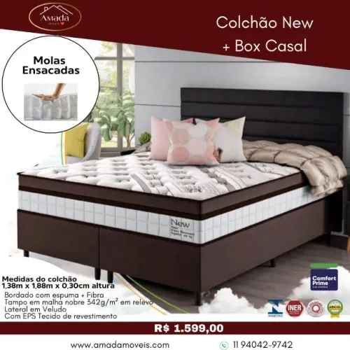 Colchão New+ box casal, a pronta entrega