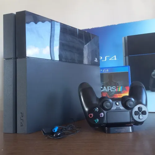 PS4 + Controle Original + Jogo + dock de carregador | Funcionando Perfeitamente
