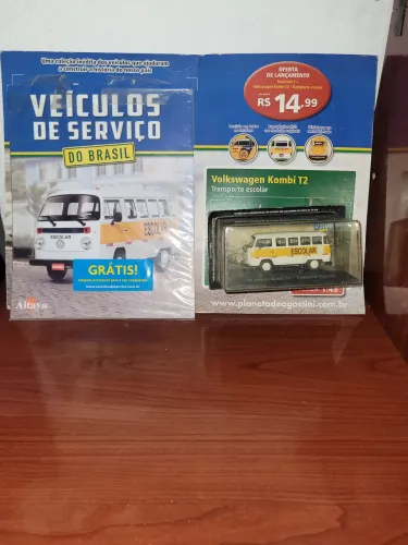 Miniatura escala 1:43 Coleção Veículos d Srvço d Brsil Kombi Escolar NOVO ( SÓ RETIRADA  )