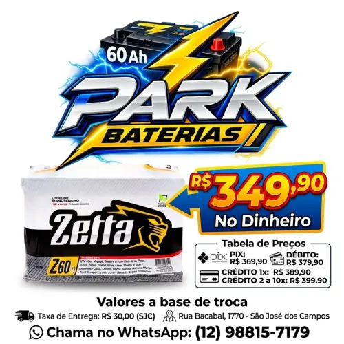 Promoção bateria zetta 60 ah