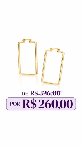 Argola grande, banhada a ouro 18k