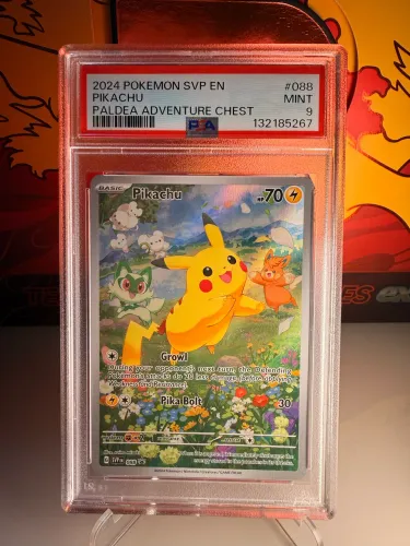 Carta Pokémon graduada Pikachu PSA9