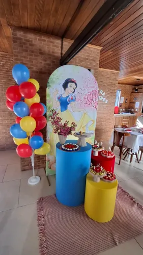 Capas painel romano e trio de cilindros - Tema Branca de Neve