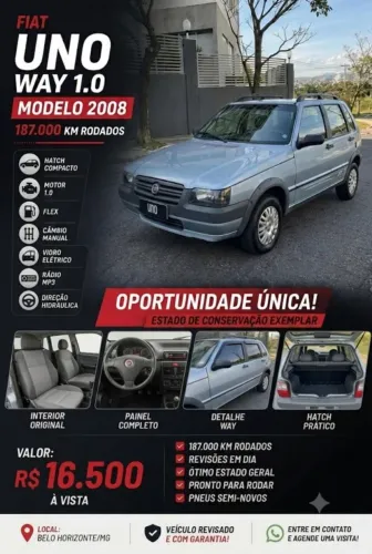 Fiat Uno Mille 1.0 Fire/ F.flex/ Economy 4P 2008