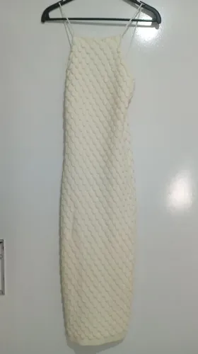 Vestido sereia creme M