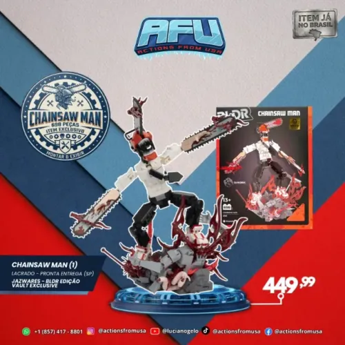 Jazwares Bldr Edição Vault Exclusive - Chainsaw Man 698 Peças