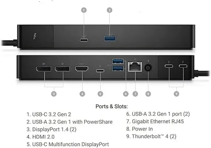 Dockstation Dell Wd22tb4 130w Usb-c Thunderbolt 4 Hdmi