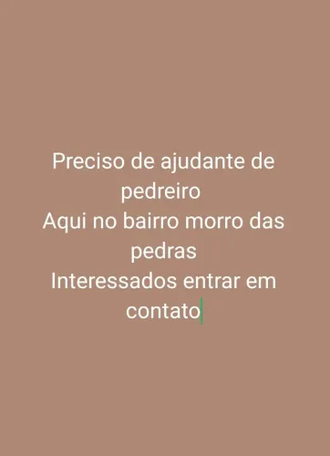 Preciso de ajudante de pedreiro