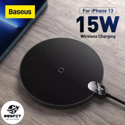 Carregador Wireless Baseus QI 15W Digital Led Display