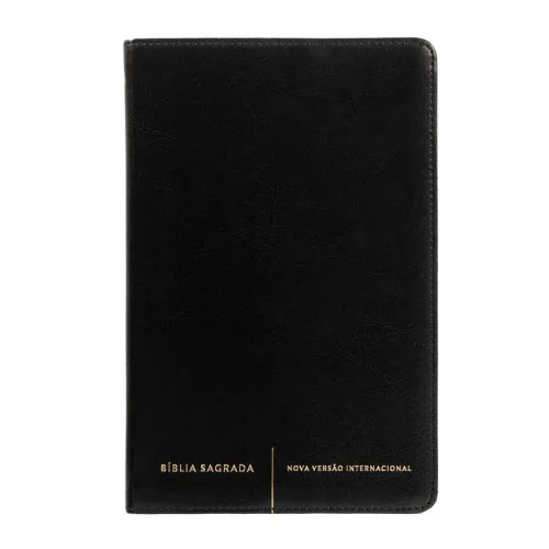 "Bíblia Sagrada Slim NVI - Letra Normal - Capa Luxo Preta - Nova
