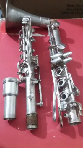 clarinete profissional francês de prata ano 1901 raro 