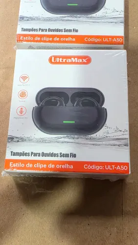 Fone Bluetooth sem fio modelo Clip Ear cor preto
