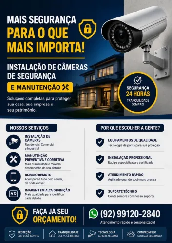 Técnico instalador de câmera de segurança e cabeamento estruturado