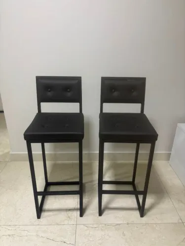 Banqueta Kit 2 Balcão Cozinha Com Encosto Estofada