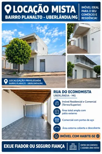 Imóvel Misto no Planalto: Casa + Comércio Térreo c/ Habite-se