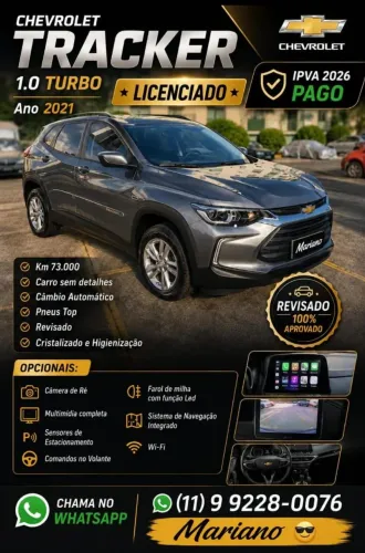 Chevrolet Tracker 1.0 Turbo 12V Flex Aut. (pcd) 2021