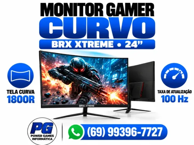 MONITOR GAMER CURVO 100 HZ NOVO SOMOS LOJA