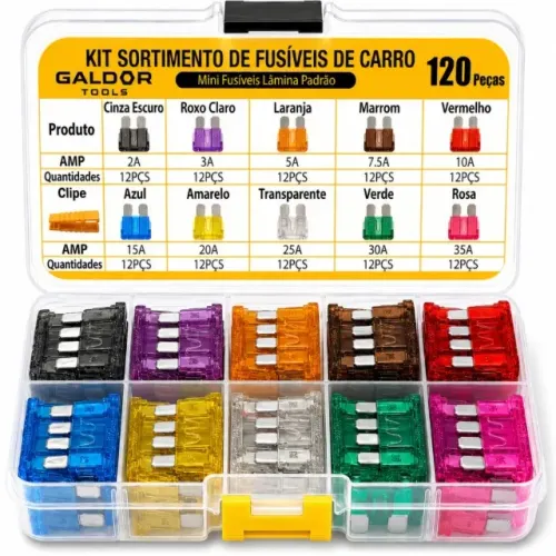 Achado Imperdível! Kit 120 Fusíveis Automotivos Sortidos - Completo e Colorido