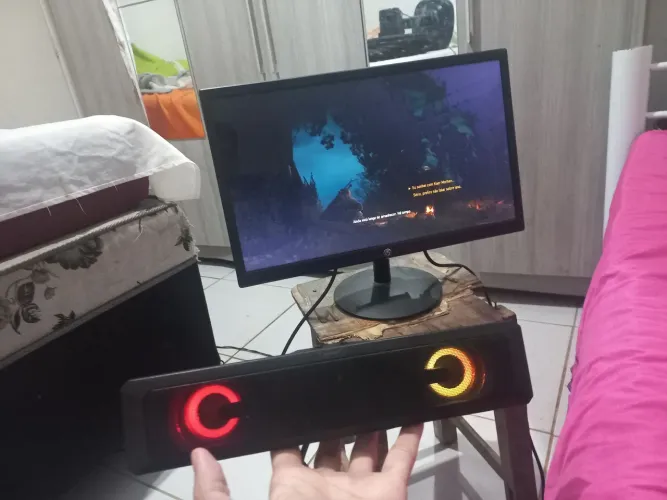 Caixinha De Som Para Pc Gamer Note Tv Smart Led Rgb P2 Usb