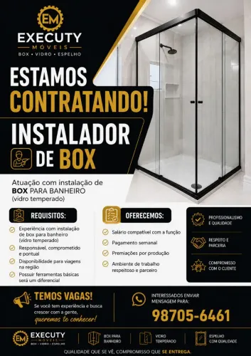 Estamos contratando instalador de Box