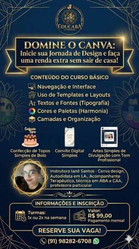 Curso de Canva Online ao Vivo - Renda Extra e Profissionalização!
