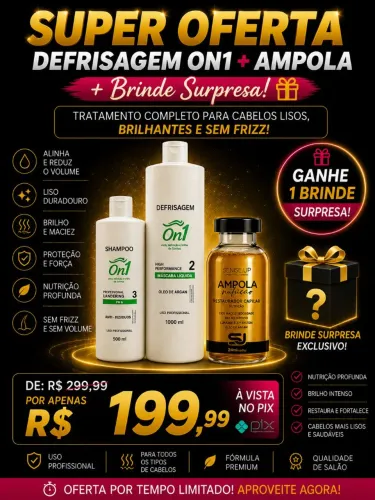 Kit defrisagem on1 + ampolas nutrição + brinde surpresa
