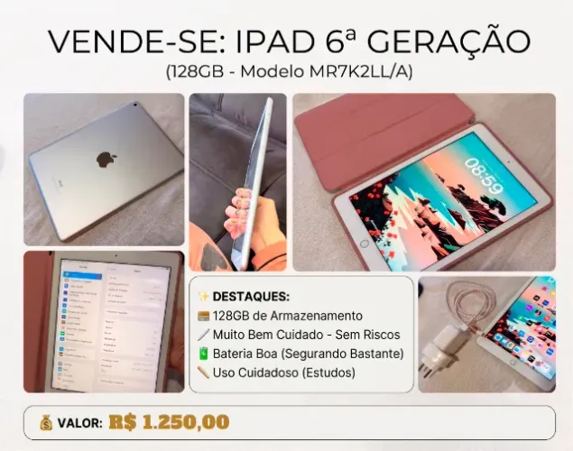 iPad 6ª Geração 128GB Prata